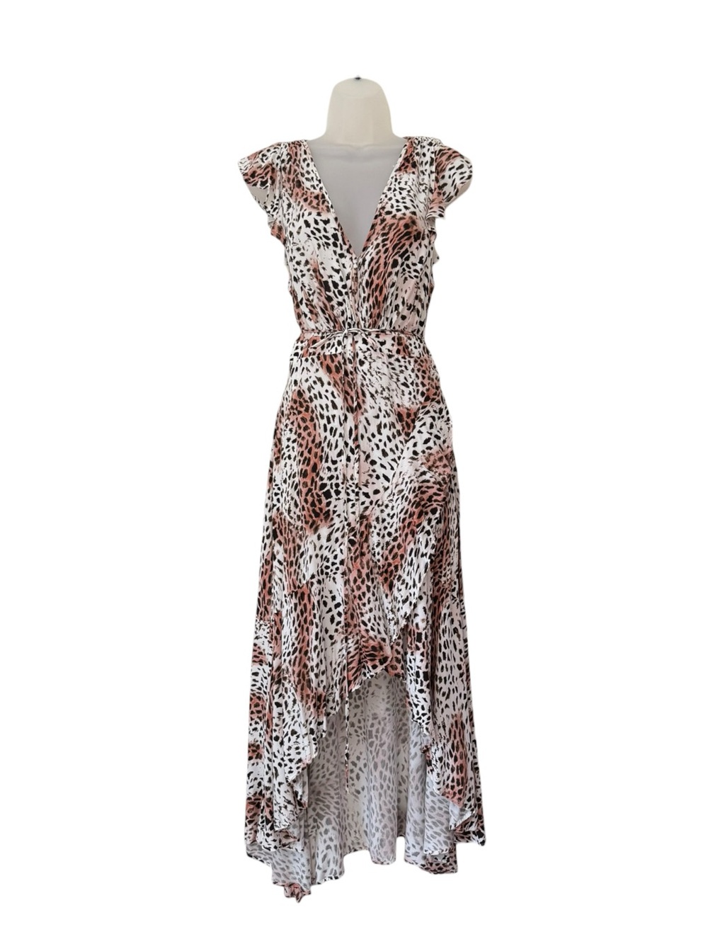 KIVARI | NEW Zephyr Wrap Maxi Dress in Leopard Print, Size Medium - Picture 7 of 14